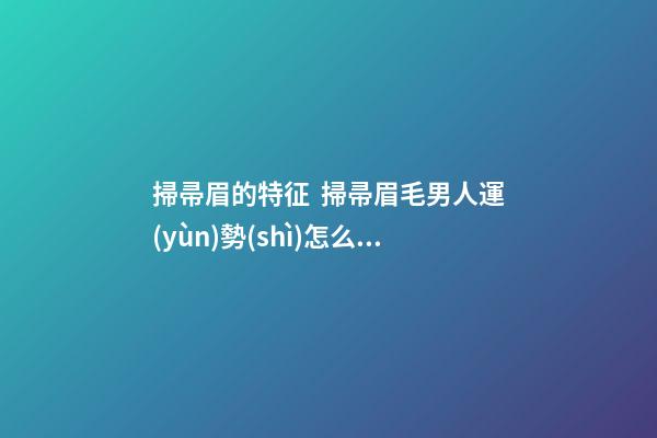 掃帚眉的特征  掃帚眉毛男人運(yùn)勢(shì)怎么樣